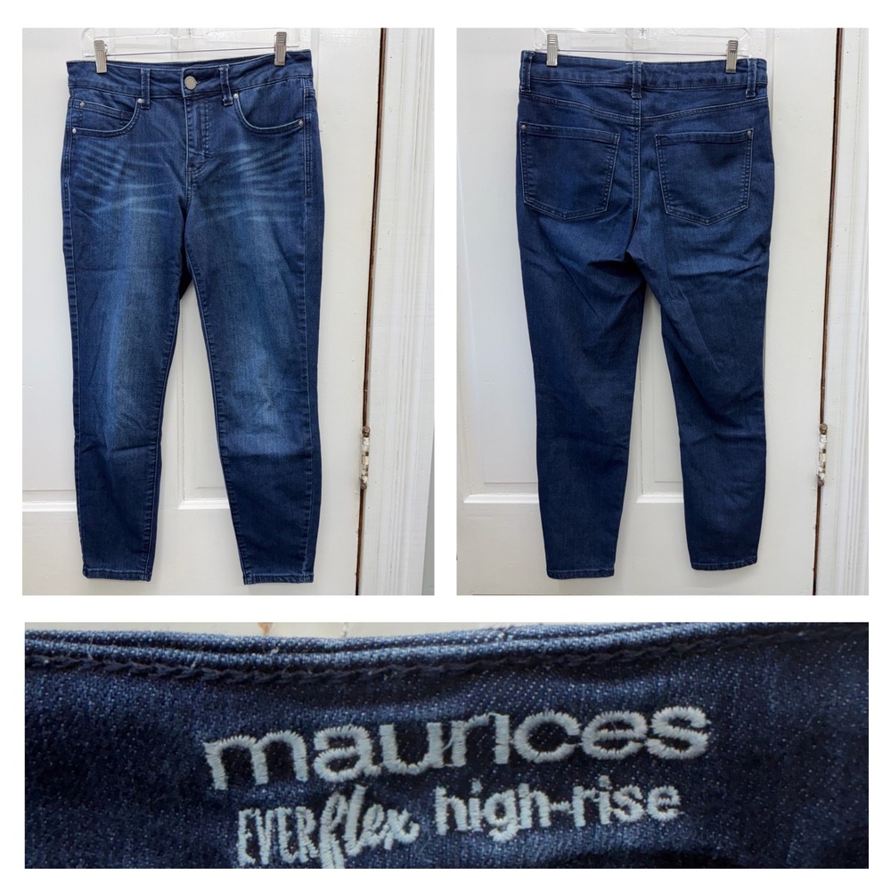 Maurices Everflex High-Rise Skinny Jeans Womens 6 Short Blue Stretch Denim
